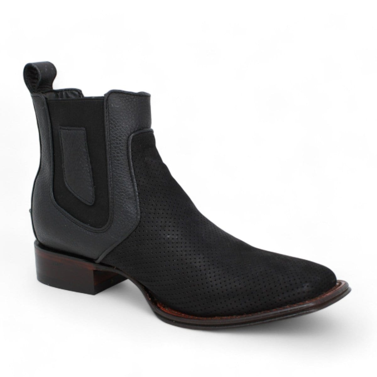 Los Altos Men's Wide Square Toe Suede Leather Short Boots LAB-82BV63 - 6