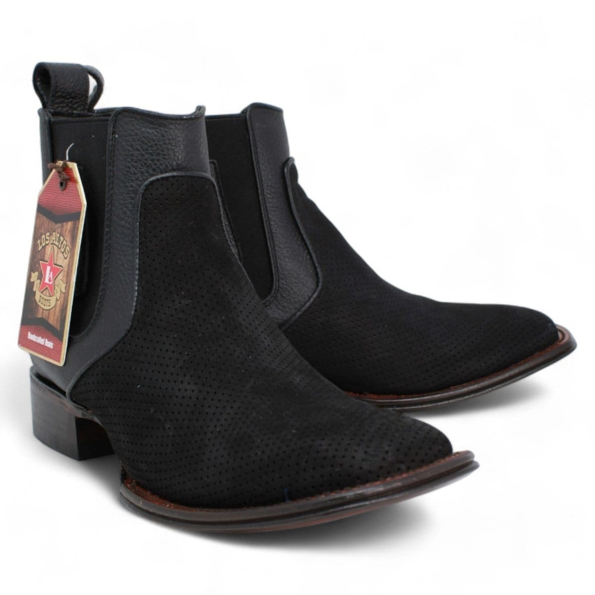 Los Altos Men's Wide Square Toe Suede Leather Short Boots LAB-82BV63 - 6