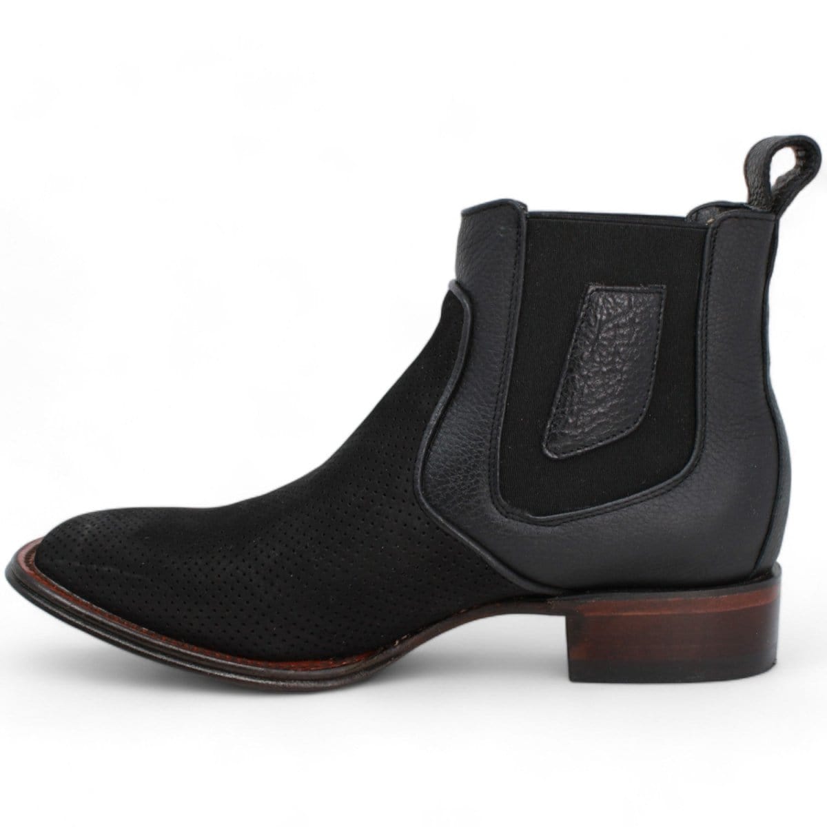 Los Altos Men's Wide Square Toe Suede Leather Short Boots LAB-82BV63 - 6
