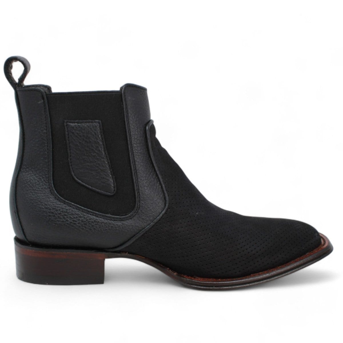 Los Altos Men's Wide Square Toe Suede Leather Short Boots LAB-82BV63 - 6