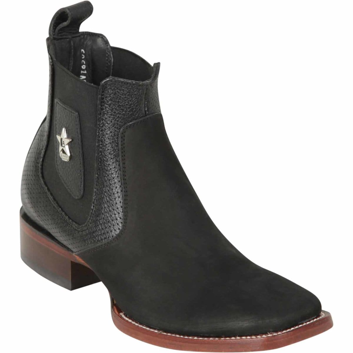 Los Altos Men's Wide Square Toe Suede Leather Short Boots LAB-82BVI63 - 6
