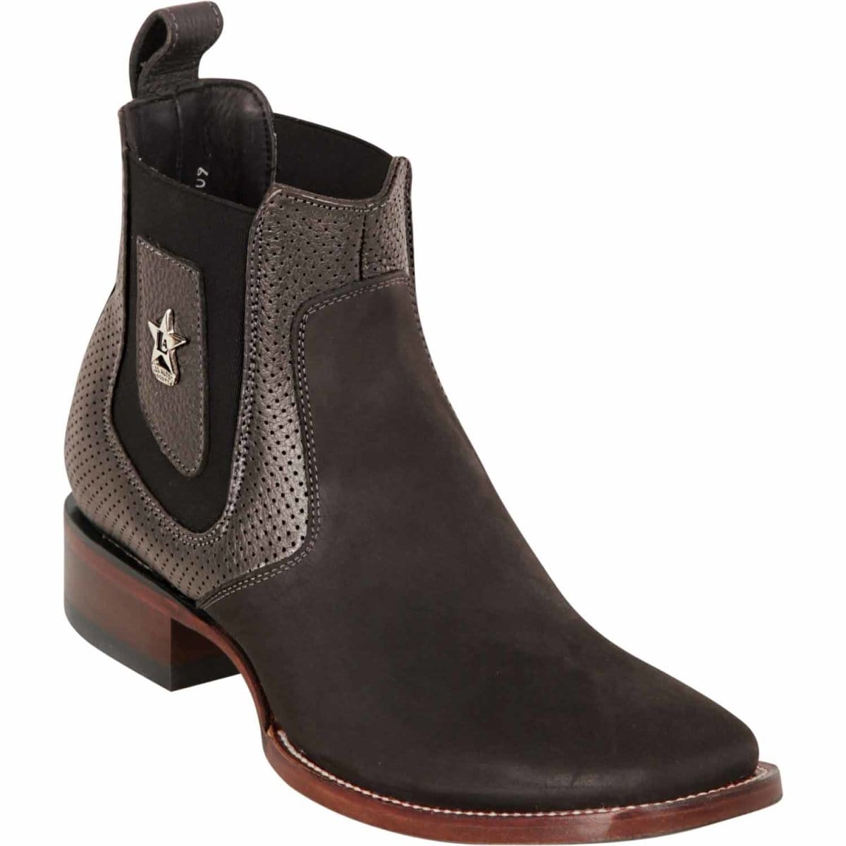 Los Altos Men's Wide Square Toe Suede Leather Short Boots LAB-82BVI63 - 6