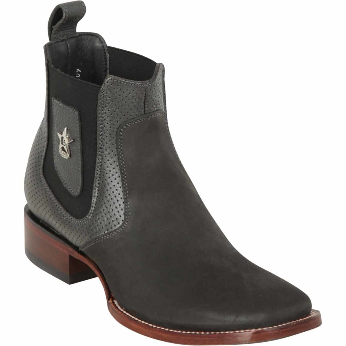 Los Altos Men's Wide Square Toe Suede Leather Short Boots LAB-82BVI63 - 6