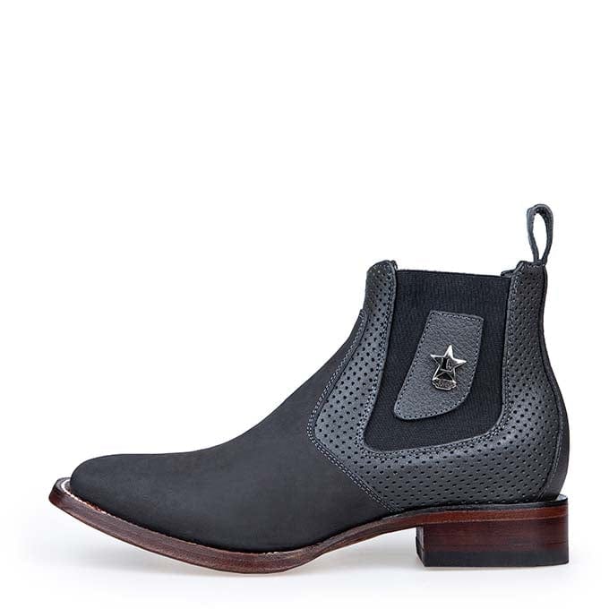 Los Altos Men's Wide Square Toe Suede Leather Short Boots LAB-82BVI63 - 6