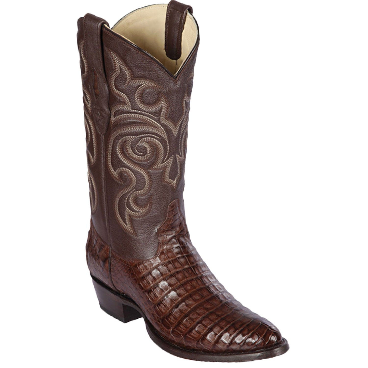 Men's Los Altos Caiman Belly Skin Round Toe Boots 6582 - 6