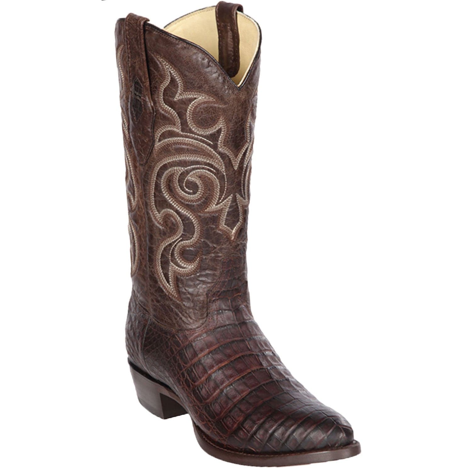 Men's Los Altos Caiman Belly Skin Round Toe Boots 65G82 - 6