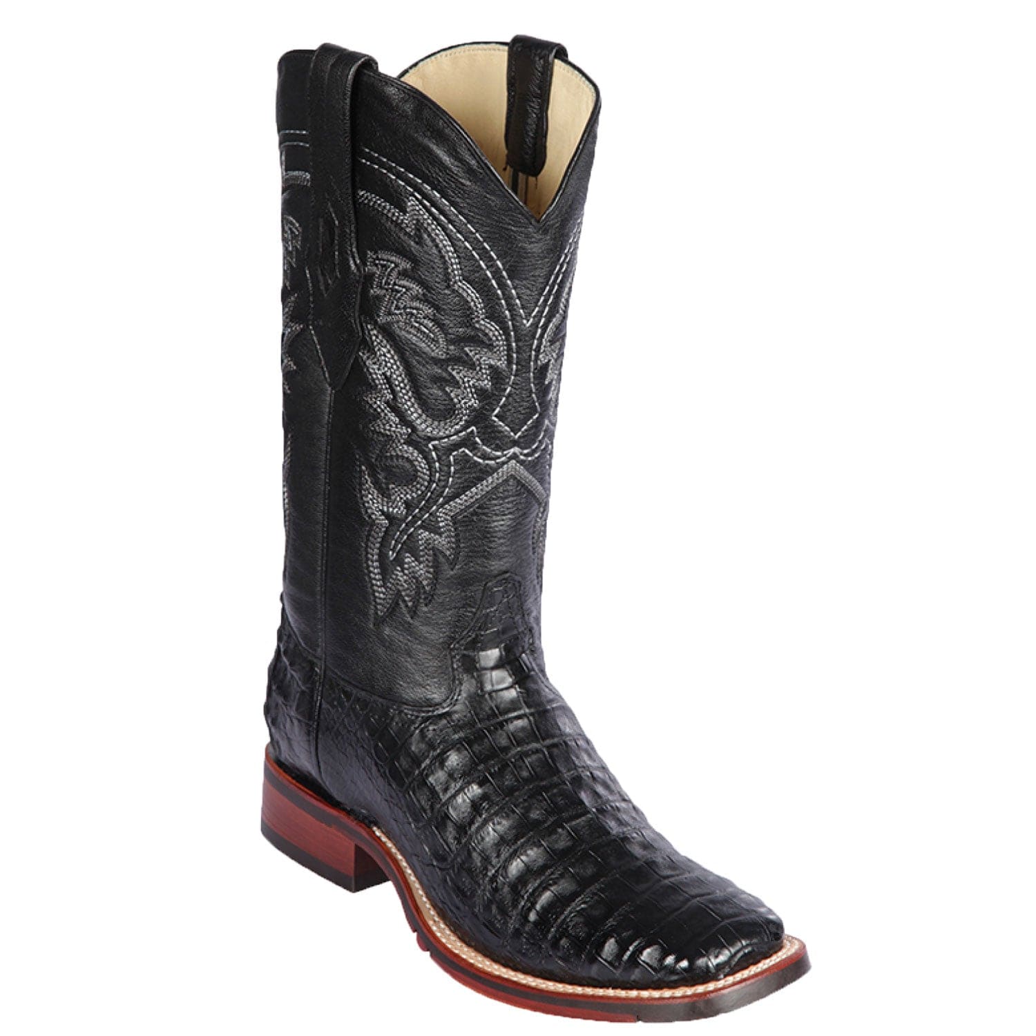 Men's Los Altos Caiman Belly Wide Square Toe Boots 82682 - 6
