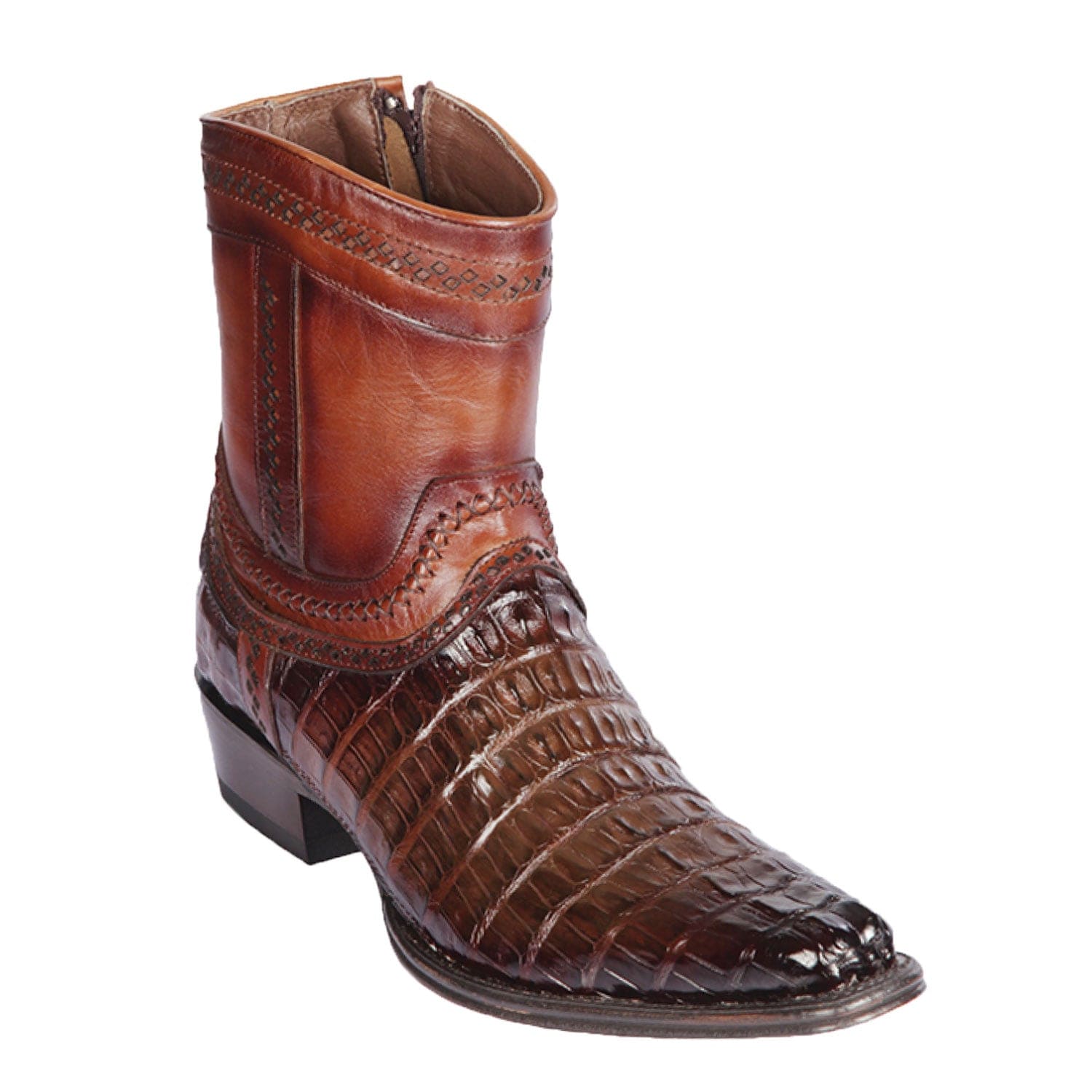 Men's Los Altos Caiman Tail European Toe Short Boots 76B01 - 6