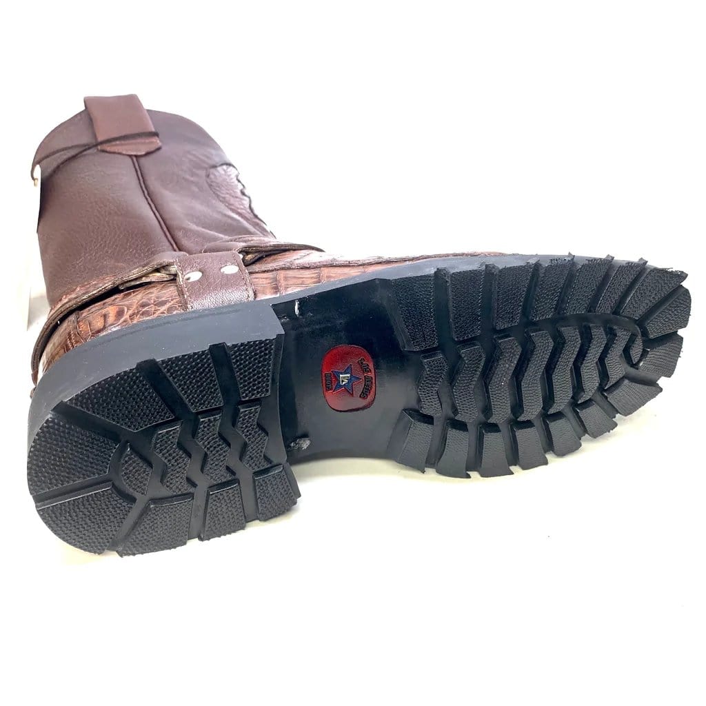 Men's Los Altos Caiman Tail Skin Biker Boots 55T01 - 6
