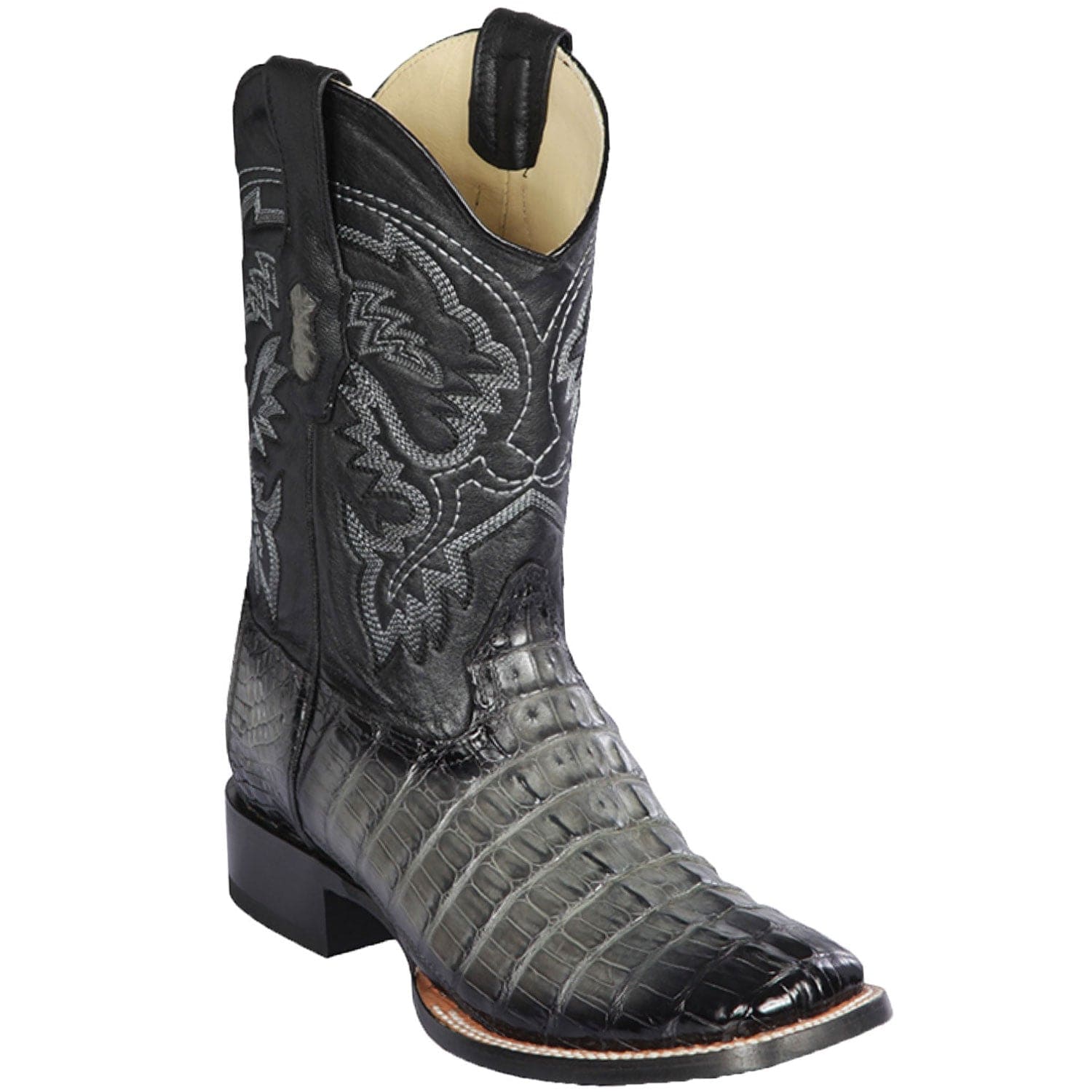 Men's Los Altos Caiman Tail Wide Square Toe Boots 82201-B - 6