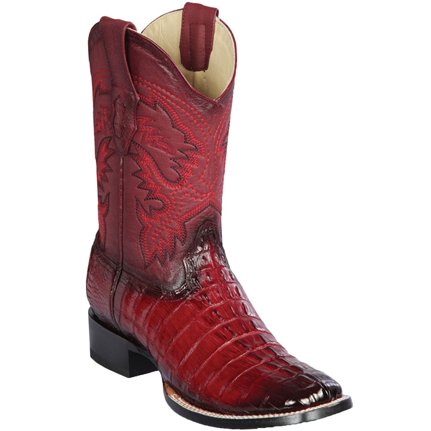 Men's Los Altos Caiman Tail Wide Square Toe Boots 82201-B - 6