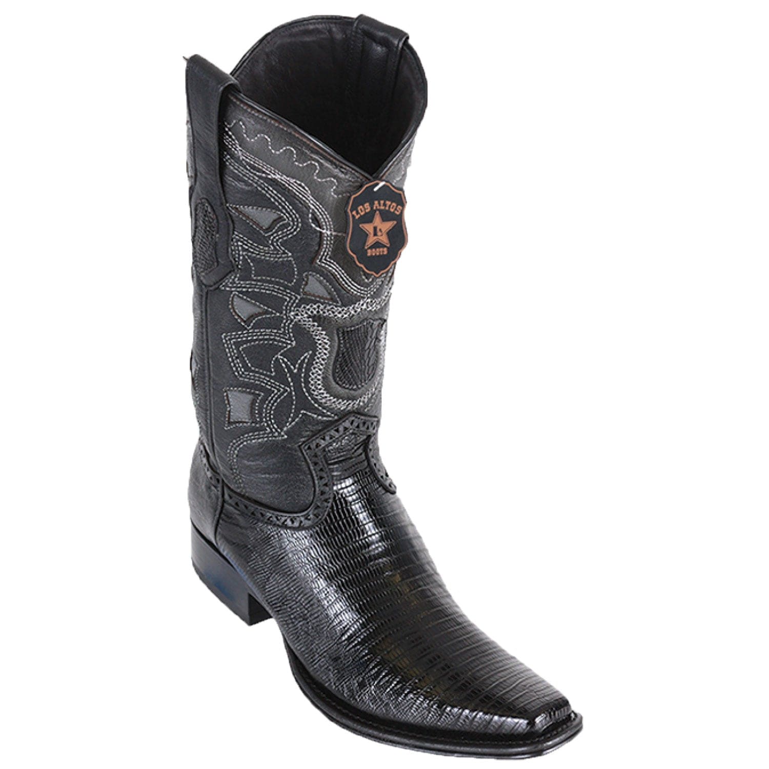 7 Men's Los Altos Lizard Skin European Square Toe Boots 7607