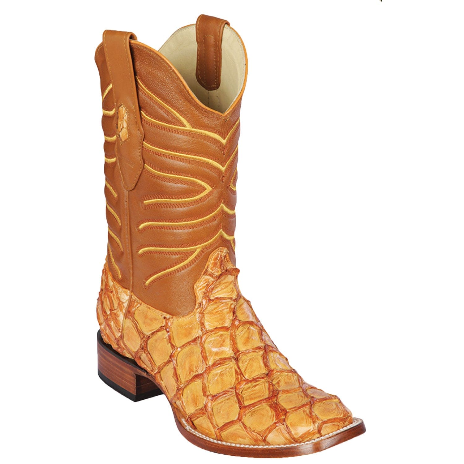 Men's Los Altos Monster Fish Skin Wide Square Toe Boots 82210-A - 6