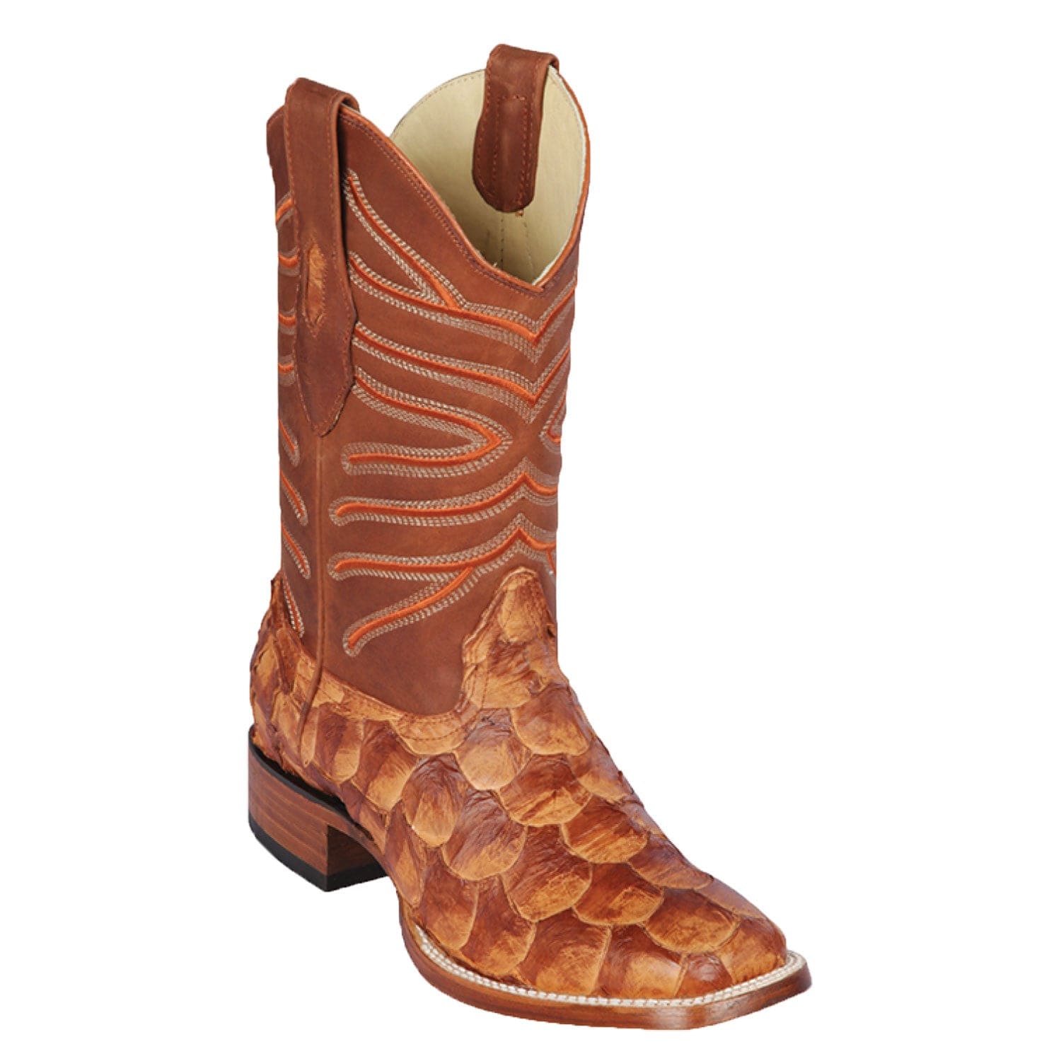 Men's Los Altos Monster Fish Skin Wide Square Toe Boots 82210-C - 6