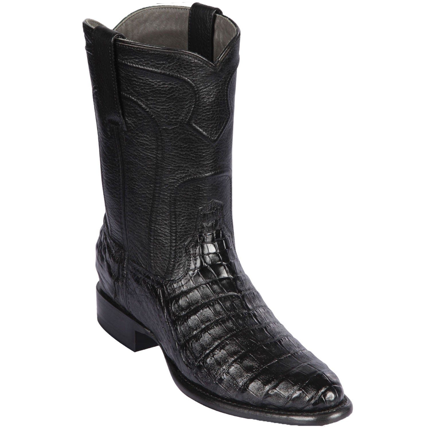 Men's Los Altos Original Caiman Belly Roper Toe Boots 6982 - 6