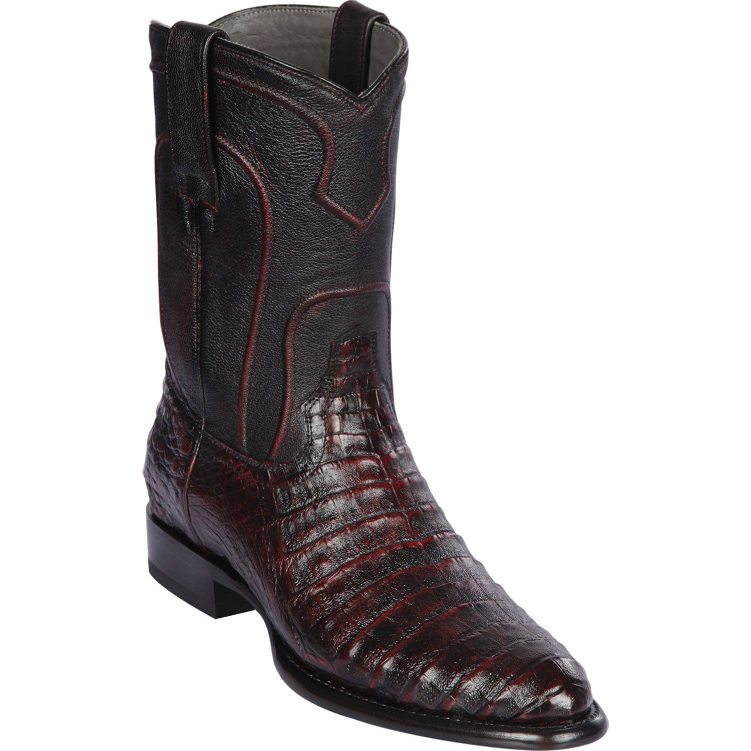 Men's Los Altos Original Caiman Belly Roper Toe Boots 6982 - 6