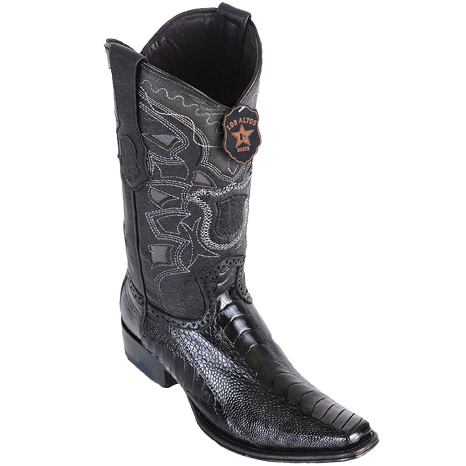 Men's Los Altos Original Ostrich Leg European Square Toe Boots 7605 - 6