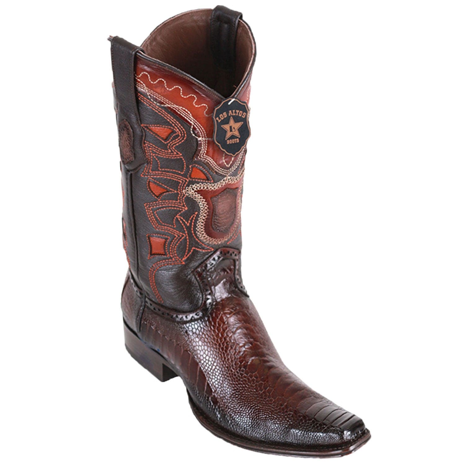 Men's Los Altos Original Ostrich Leg European Square Toe Boots 7605 - 6