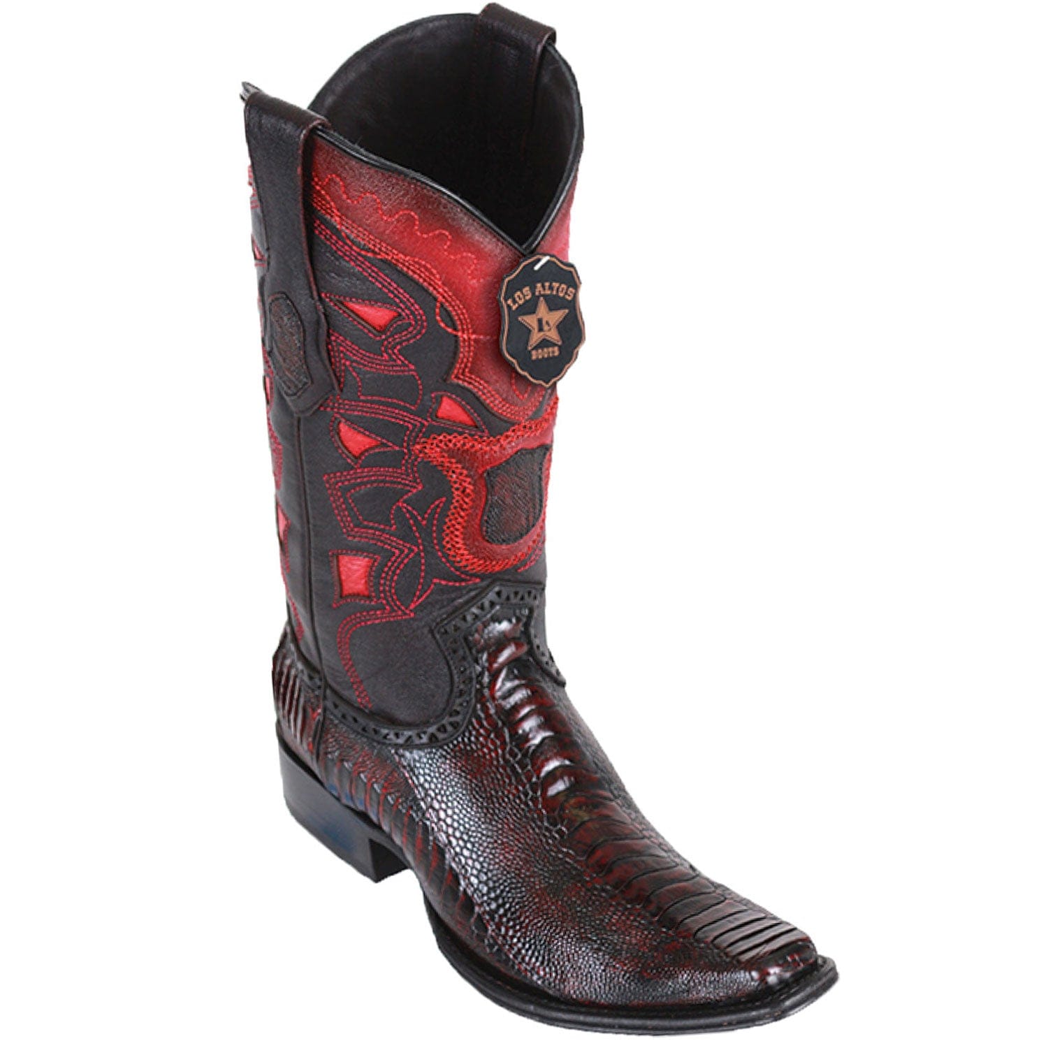 Men's Los Altos Original Ostrich Leg European Square Toe Boots 7605 - 6