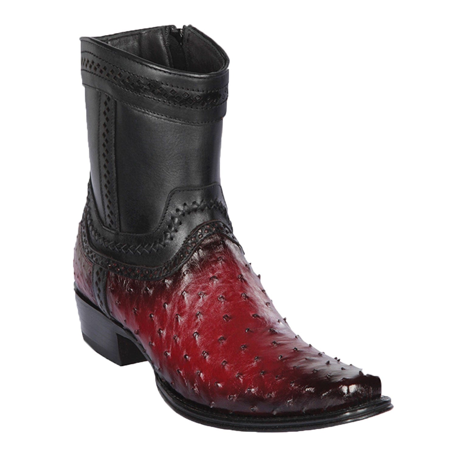 Men's Los Altos Original Ostrich Skin European Toe Short Boots 76B03 - 6