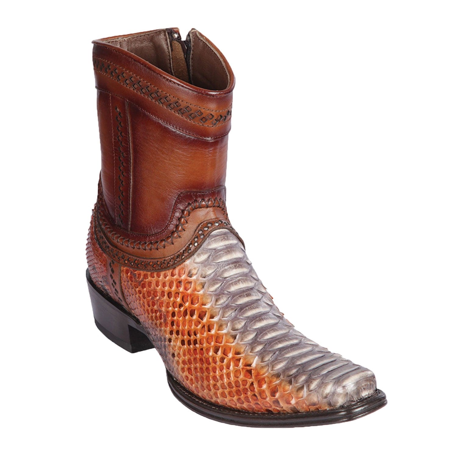 Men's Los Altos Original Python Skin European Toe Short Boots 76B57 - 6