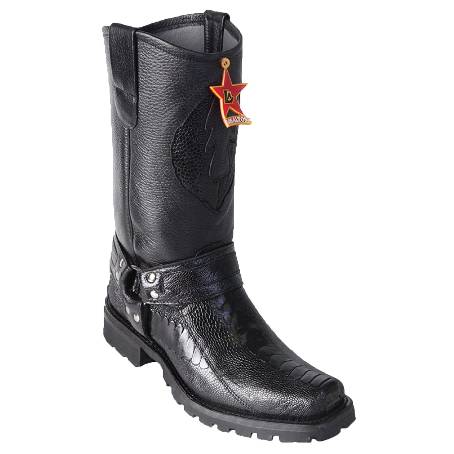 Men's Los Altos Ostrich Leg Biker Style BootS 55T05 - 6