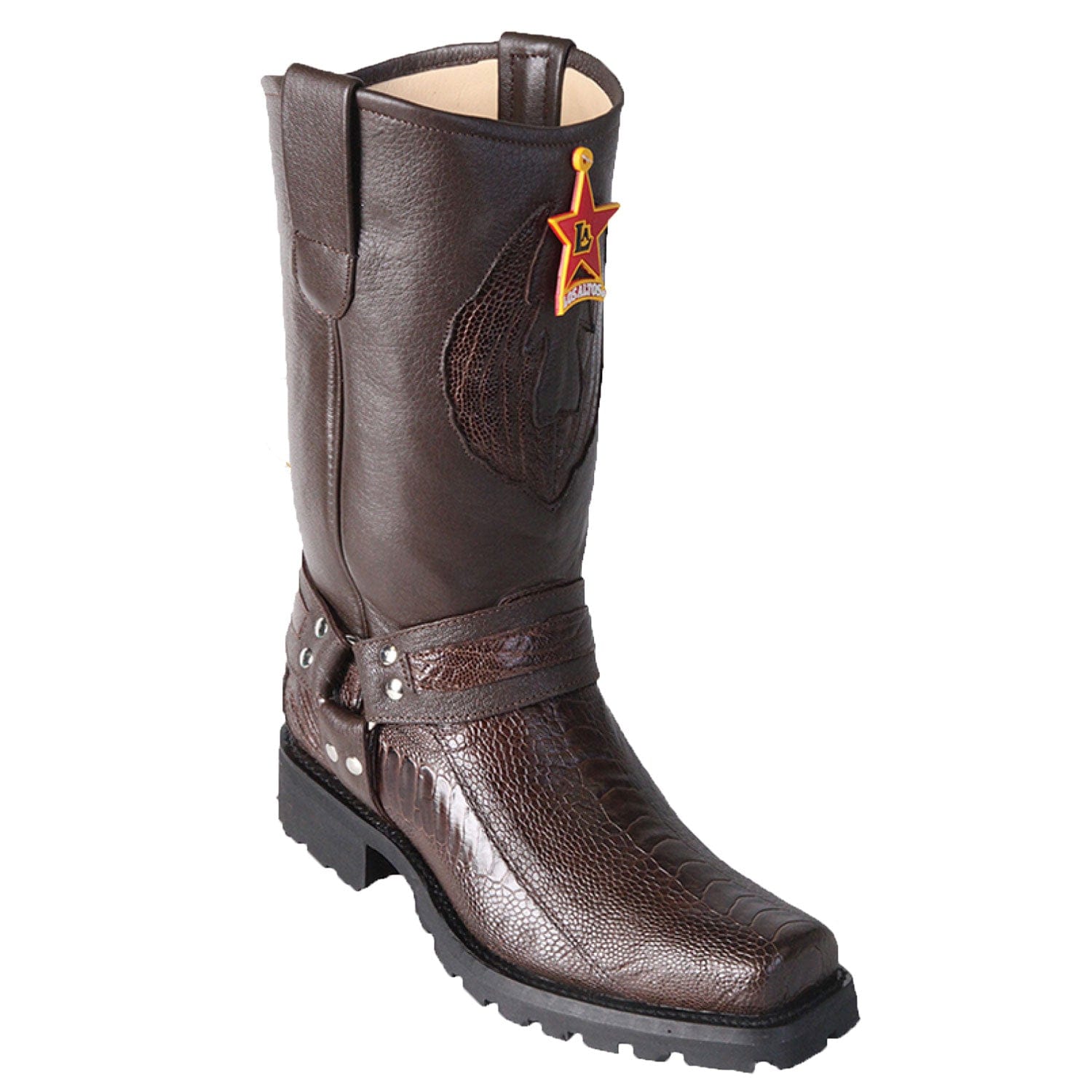 Men's Los Altos Ostrich Leg Biker Style BootS 55T05 - 6