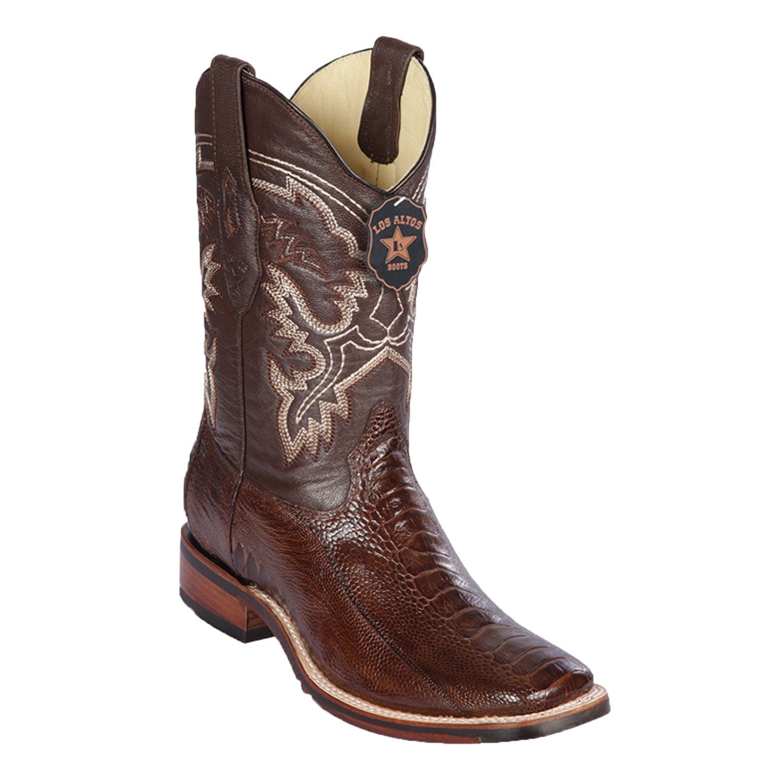 Men's Los Altos Ostrich Leg Wide Square Toe Boots 82605 - 6