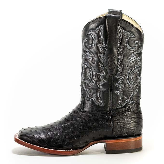 Men's Los Altos Ostrich Skin Wide Square Toe Boots 82203-A - 6