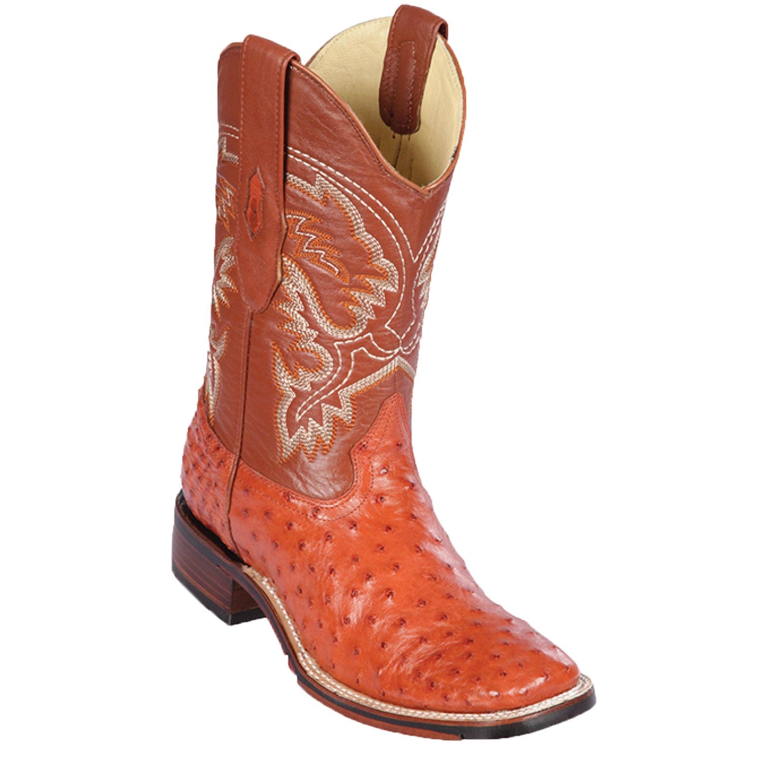 Men's Los Altos Ostrich Skin Wide Square Toe Boots 82603 - 6
