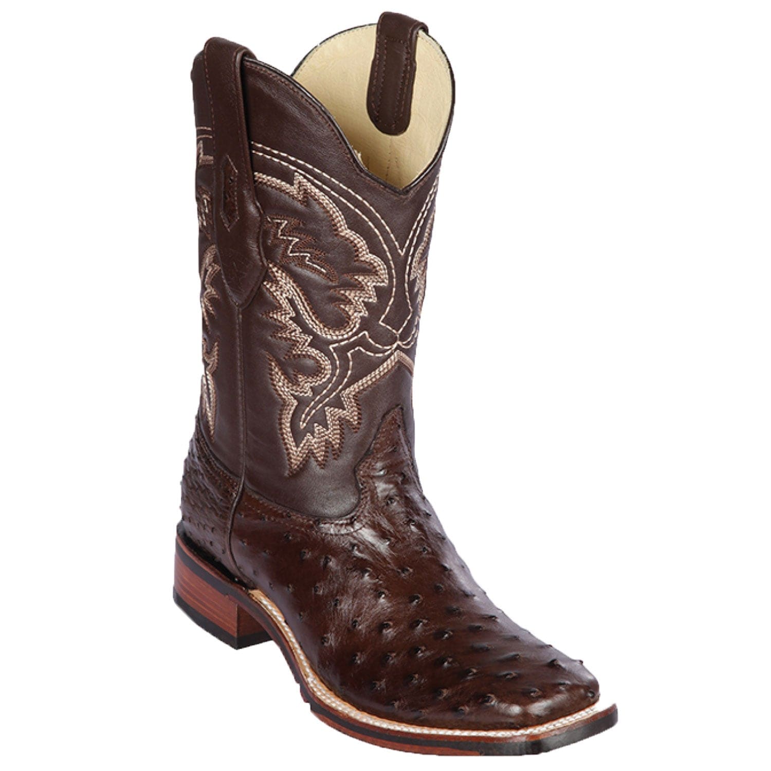 Men's Los Altos Ostrich Skin Wide Square Toe Boots 82603 - 6
