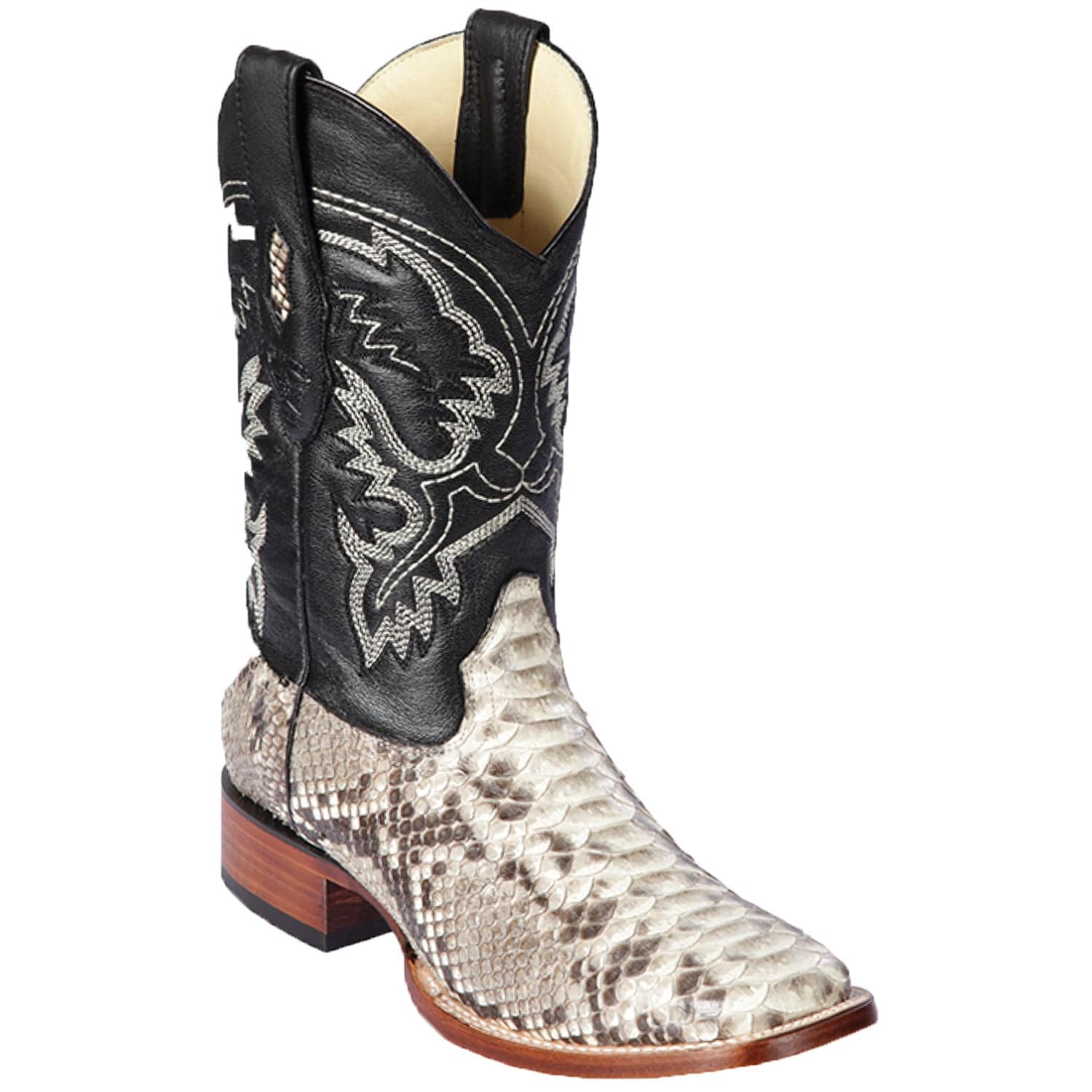 Men's Los Altos Python Skin Wide Square Toe Boots 82257 - 6
