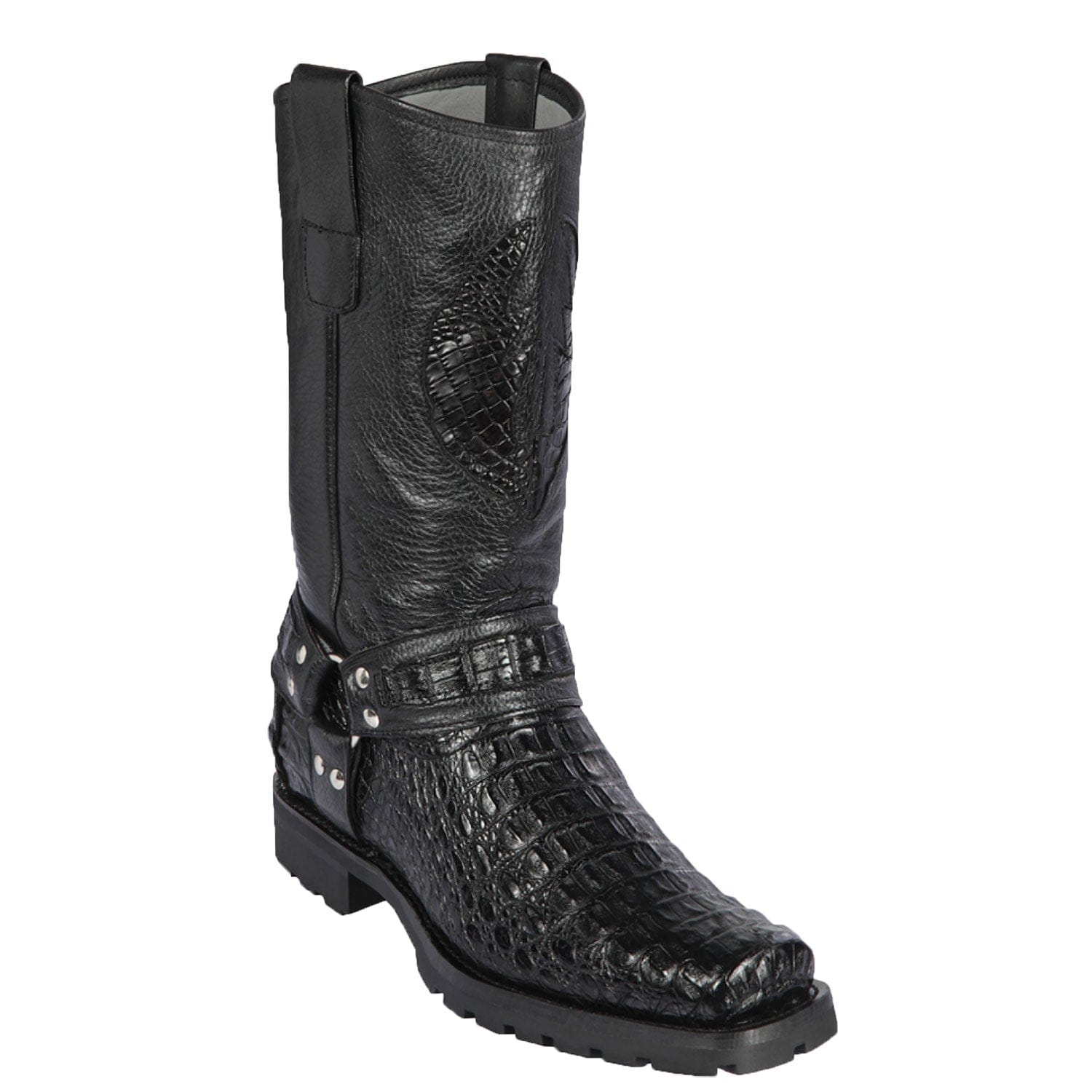 Men's Los Altos Smooth Caiman Skin Biker Boot 55T1705 - 6