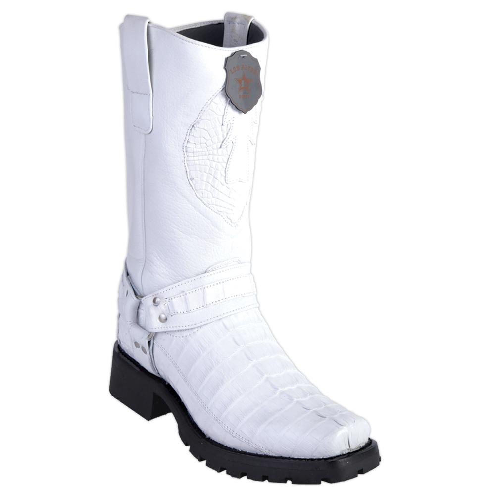 Men's Los Altos Caiman Tail Skin Biker Boots 55T01 - 6