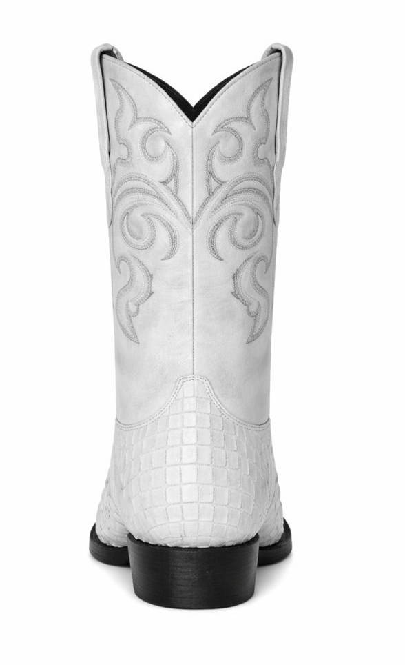Los Altos Boots - Mens Dress Cowboy Boot - Low Priced  White Crocodile Boots- in White-New Designer Collection - 6