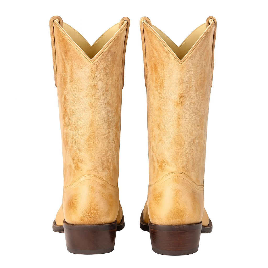 Los Altos Boots - Mens Dress Cowboy Boot - Low Priced Vintage Snip Toe Western Boots - in Honey-New Designer Collection - 6