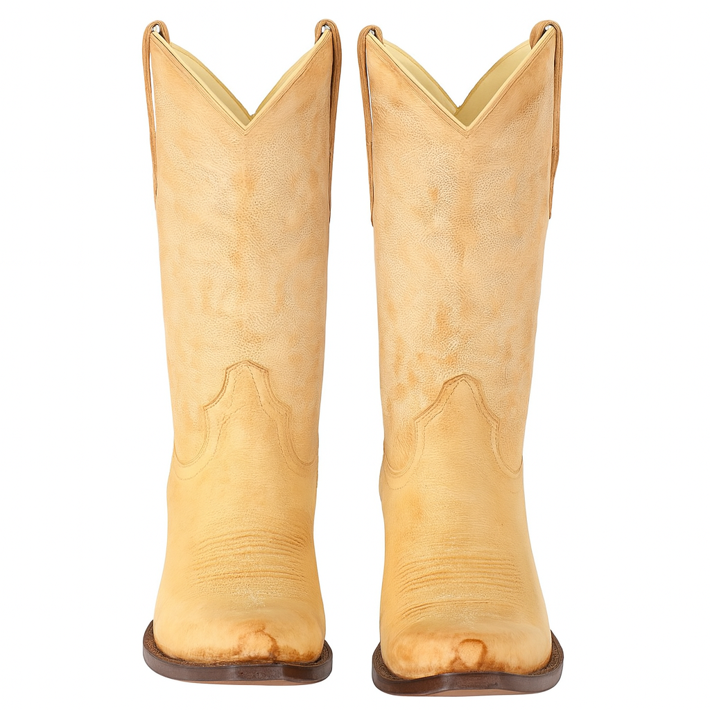 Los Altos Boots - Mens Dress Cowboy Boot - Low Priced Vintage Snip Toe Western Boots - in Honey-New Designer Collection - 6