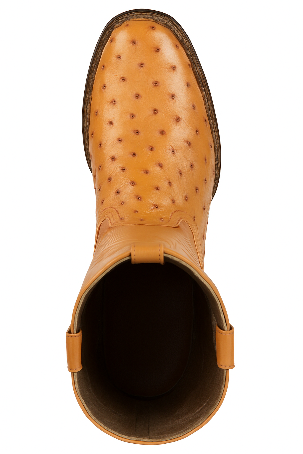 Los Altos Boots Men's Ostrich Roper Western Boots Honey-New Designer Collection - 6.0 Standard / D / Medium