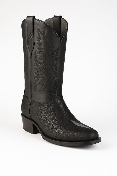 Los Altos Boots Men's Single Stone Stingray Square 7-Toe Cowboy Botas de mantarraya - Mantarraya boots-New Designer Collection