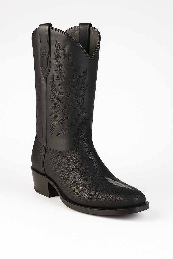Los Altos Boots Men's Single Stone Stingray Square 7-Toe Cowboy Botas de mantarraya - Mantarraya boots-New Designer Collection