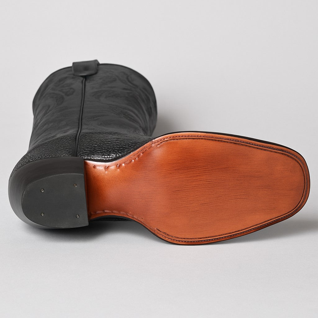 Los Altos Boots Men's Single Stone Stingray Square 7-Toe Cowboy Botas de mantarraya - Mantarraya boots-New Designer Collection - 6 Standard / D / Medium