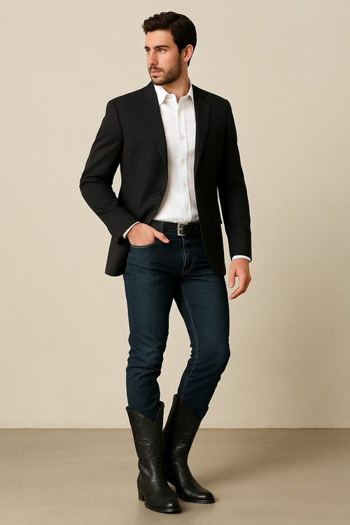 Los Altos Boots Men's Single Stone Stingray Square 7-Toe Cowboy Botas de mantarraya - Mantarraya boots-New Designer Collection