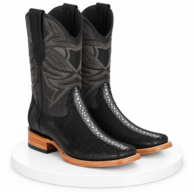 Los Altos Boots Rowstone Stingray And Deer Black
