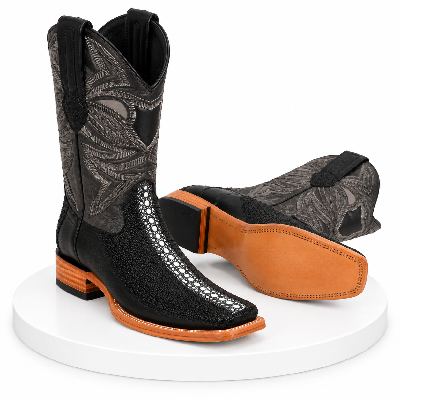Los Altos Boots Rowstone Stingray And Deer Black