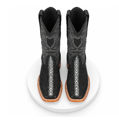 Los Altos Boots Rowstone Stingray And Deer Black