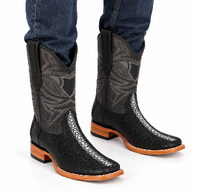 Los Altos Boots Rowstone Stingray And Deer Black