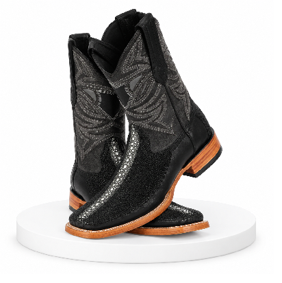 Los Altos Boots Rowstone Stingray And Deer Black