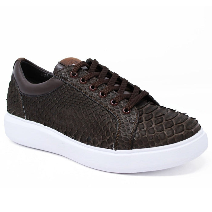 Los Altos Boots Shoes Brown / 6 Men's Genuine Full Python Skin Sneakers - Brown LAB-ZSM025707