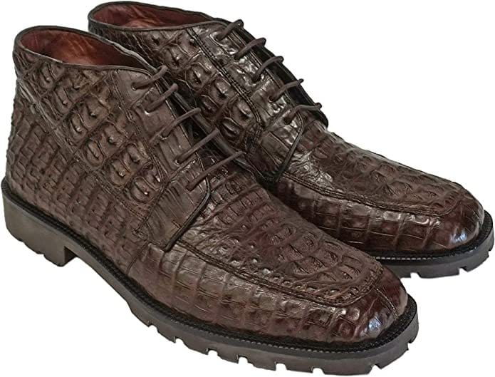 Men's Original Exotic Caiman Hornback Skin Shoes LAB-ZA20602 - 6