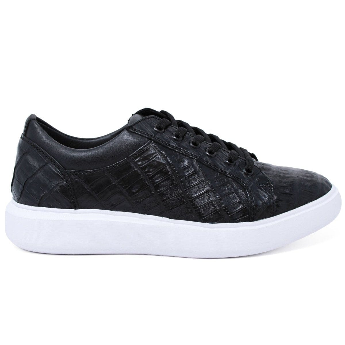 Men's Genuine Full Caiman Belly Skin Sneakers - Black LAB-ZSM0282 - 6
